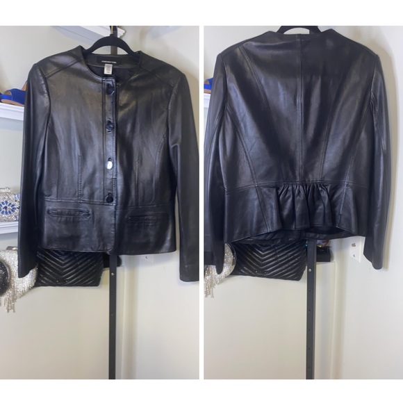 Jackets & Blazers - Button Front Soft Lambskin Black Leather Motorcycle Biker Jacket for women